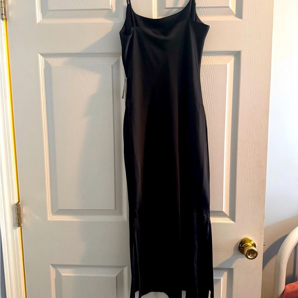 Express Black Spaghetti Strap satin Maxi Dress